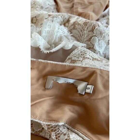 Unbraded  Sleeveless Peplum Maxi Lace  White Dress  Made In Italy Size S - Picture 9 of 12